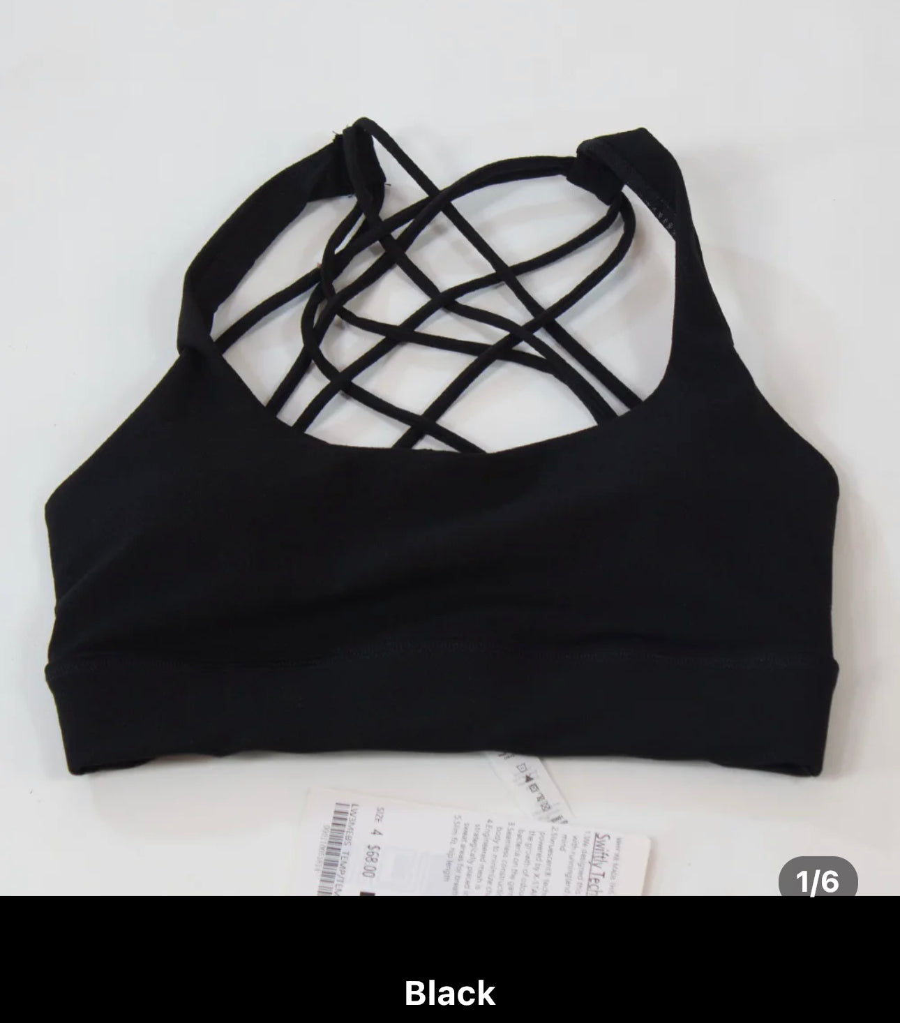 LULU*LEMON FREE TO BE BRA- BLACK