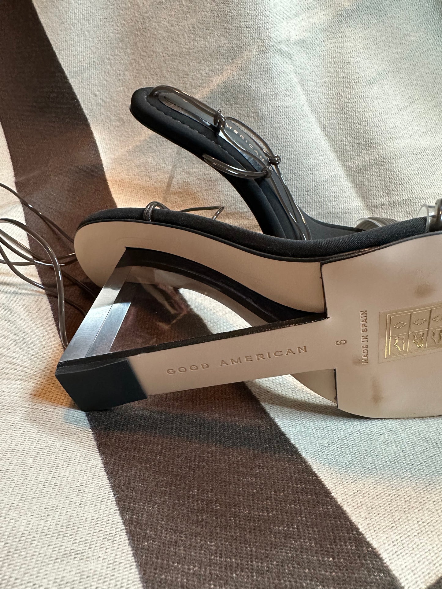 GOOD AMERICAN WOMEN’S  CINDER-F*CKING-RELLA WEDGE in NEOPRENE BLACK