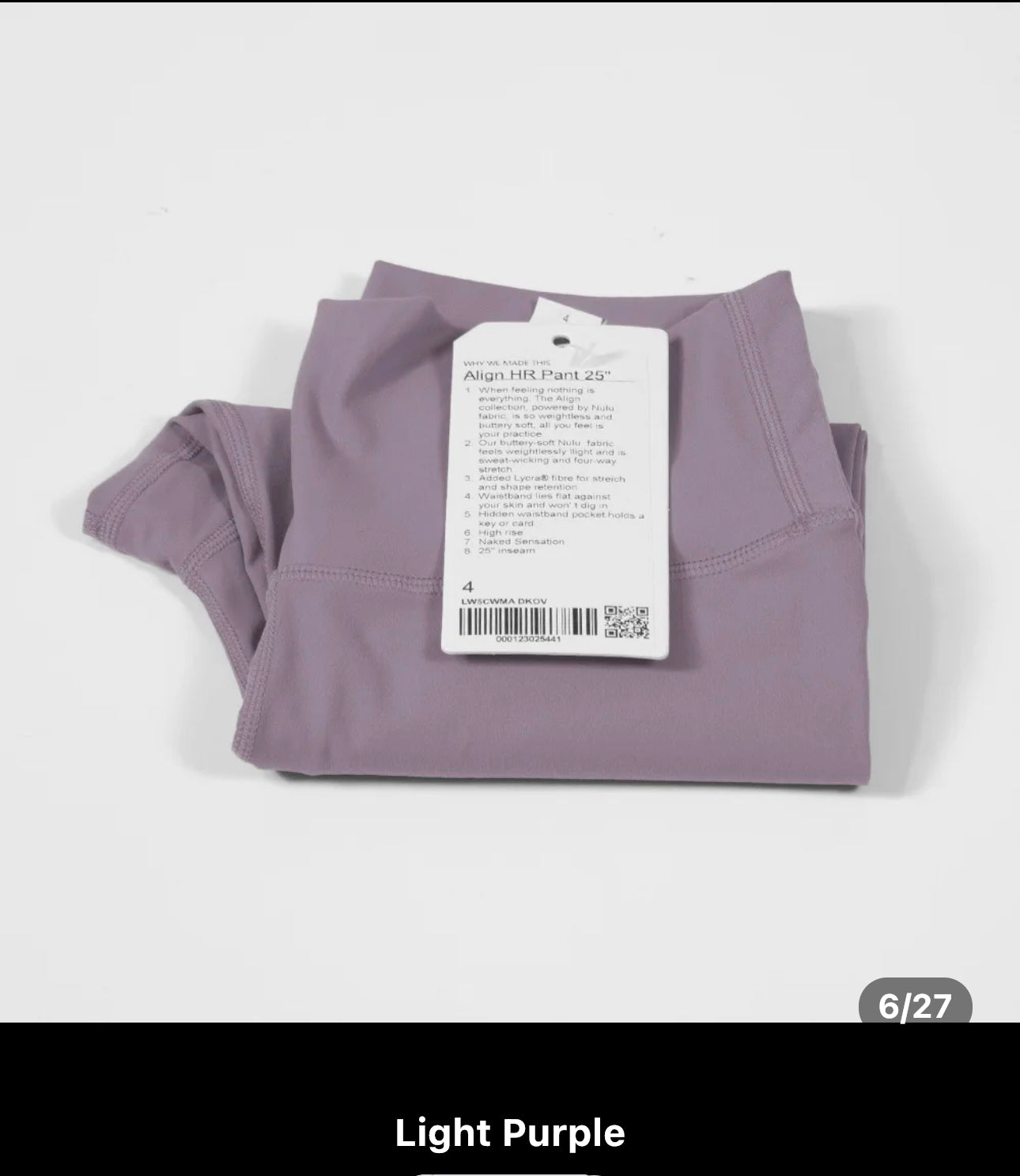 LULU*LEMON LEGGINGS 1 - LIGHT PURPLE