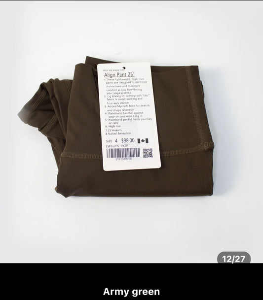 LULU*LEMON LEGGINGS 1 - ARMY GREEN