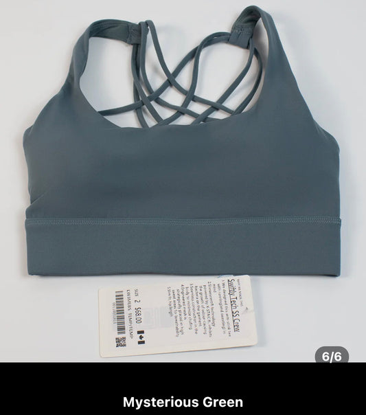 LULU*LEMON FREE TO BE BRA- MYSTERIOUS GREEN