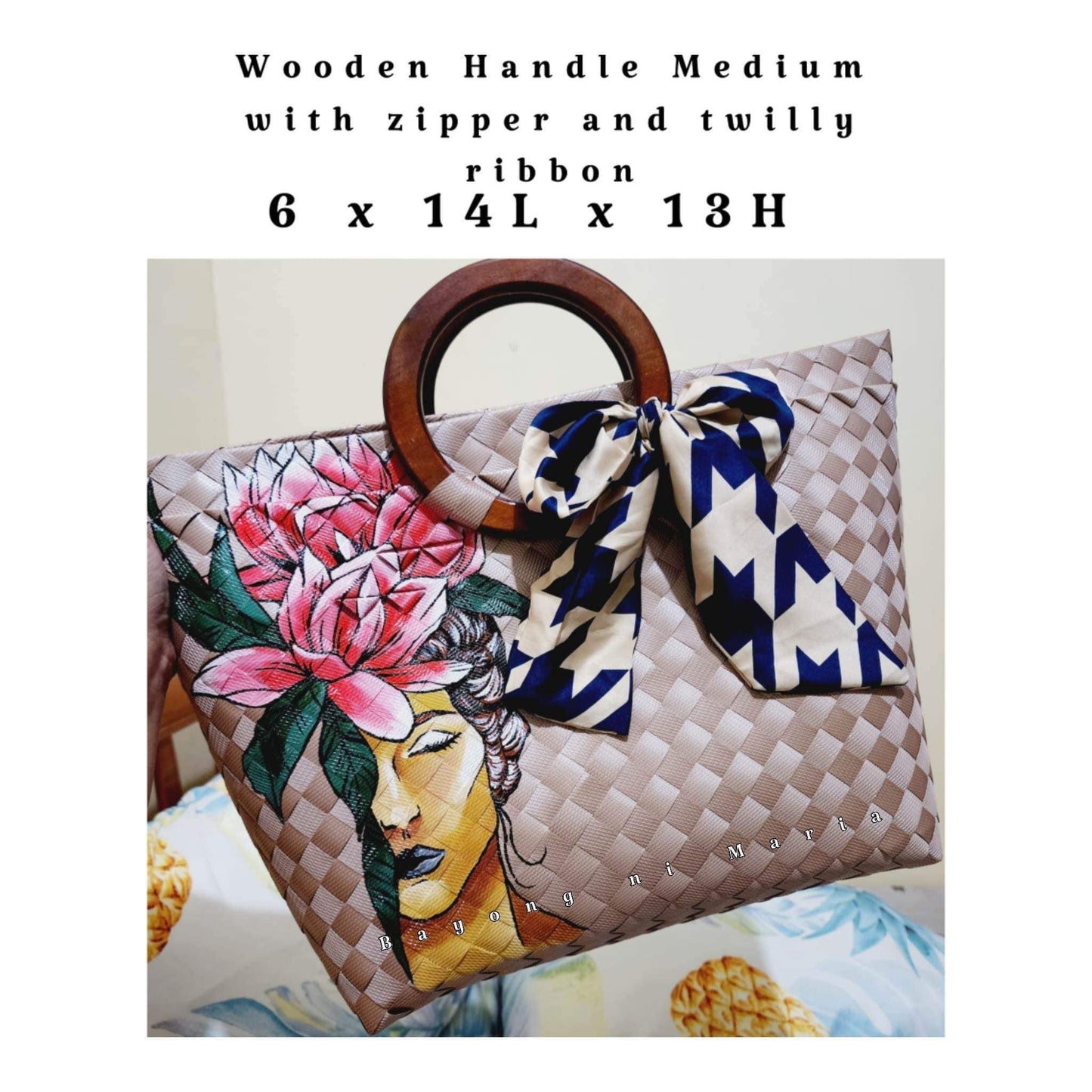 FLORAL WOODEN BAYONG
